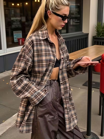 Женская повседневная рубашка в клетку XL Харьков