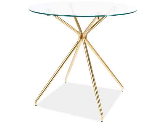 Стіл AZALIA прозорий/золото каркас д.80 Днепр