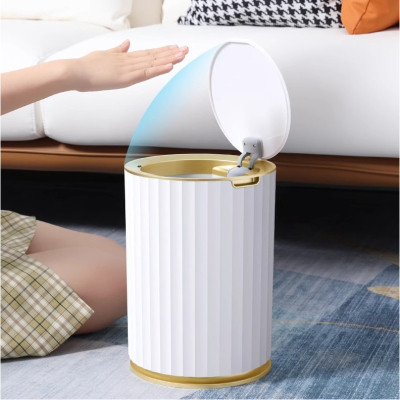 Контейнер для мусора JAH Nordic Сенсорный Белый с золотым 9 л (20259) Винница - изображение 8