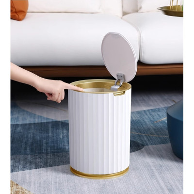 Контейнер для мусора JAH Nordic Сенсорный Белый с золотым 9 л (20259) Винница - изображение 9