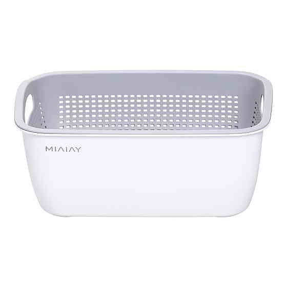 Корзина-друшлак 2 в 1 для мытья овощей, фруктов и зелени 29.5×21×11 (см) Белый HP-45-6W Киев