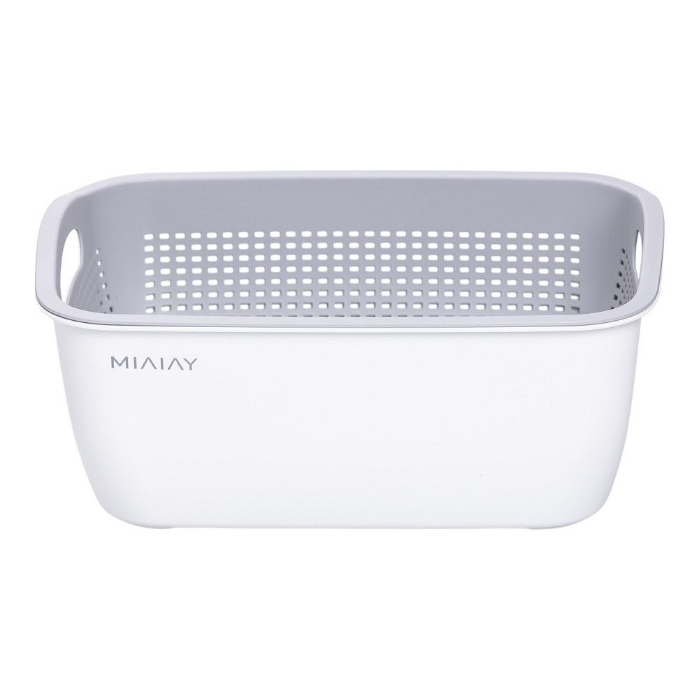 Корзина-друшлак 2 в 1 для мытья овощей, фруктов и зелени 29.5×21×11 (см) Белый HP-45-6W Киев - изображение 5