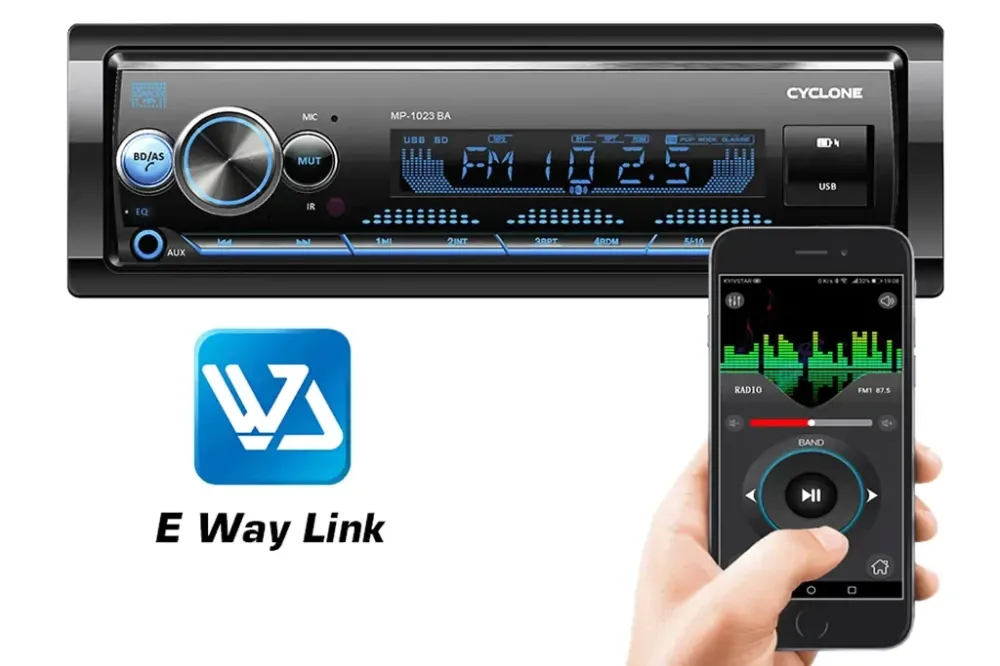 Автомагнітола «Cyclone» MP-1024BA RGB BT/USB+USB Charge/MicroSD/ISO/дод. розєм /ПДУ/Eway Link Вінниця - фото 2