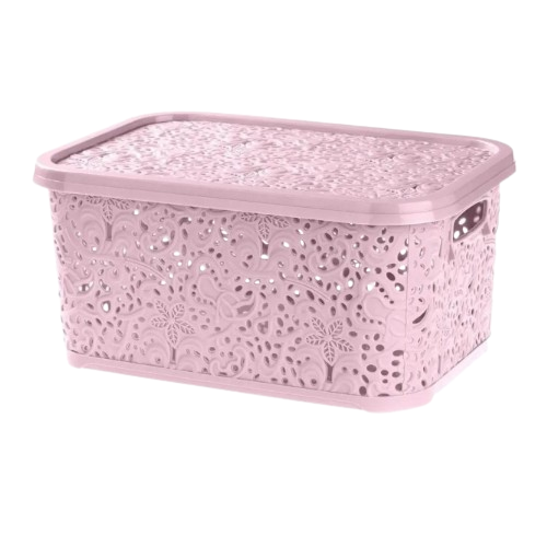 Кошик 10л з кришкою пудра Ажур ELIF Житомир - изображение 1