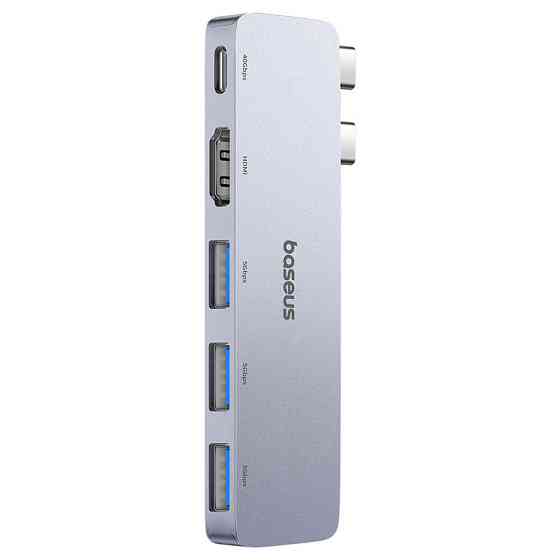 USB-хаб Baseus UltraJoy Series 5-Port HUB Space Grey (USB-C*2 to USB-C 40Gbps*1+HDMI 4K@30Hz*1+USB3.0*3） Одеса