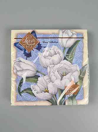 Серветки паперові (ЗЗХЗЗ, 18 шт.) "Білосні тюльпани" Luxy (1 пачка) Харків