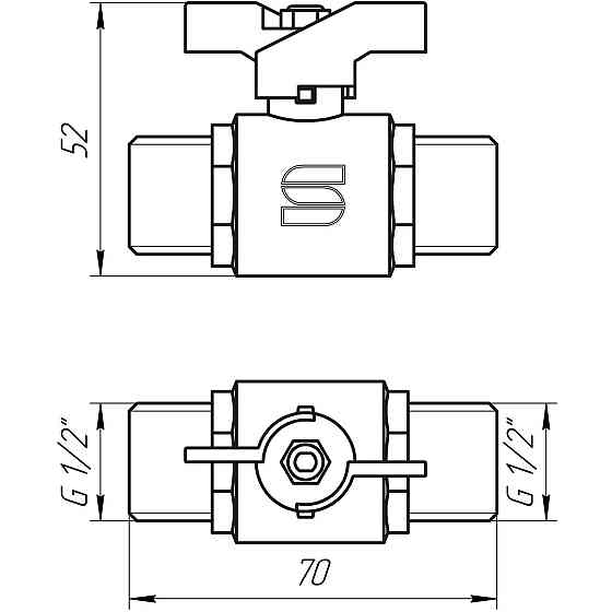 Кран шаровый прямой SELBA 1/2″ НН КБ SL1503 (000009624) Киев