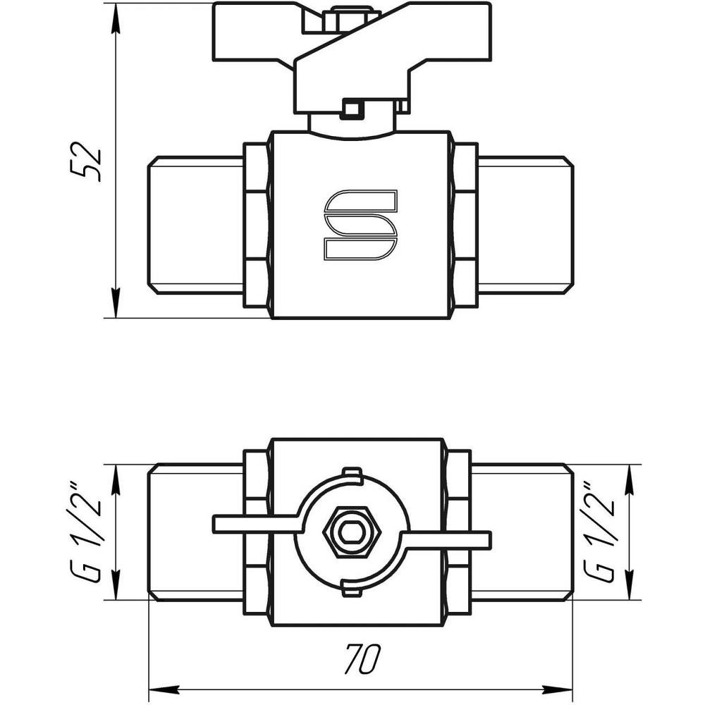 Кран шаровый прямой SELBA 1/2″ НН КБ SL1503 (000009624) Киев - изображение 3