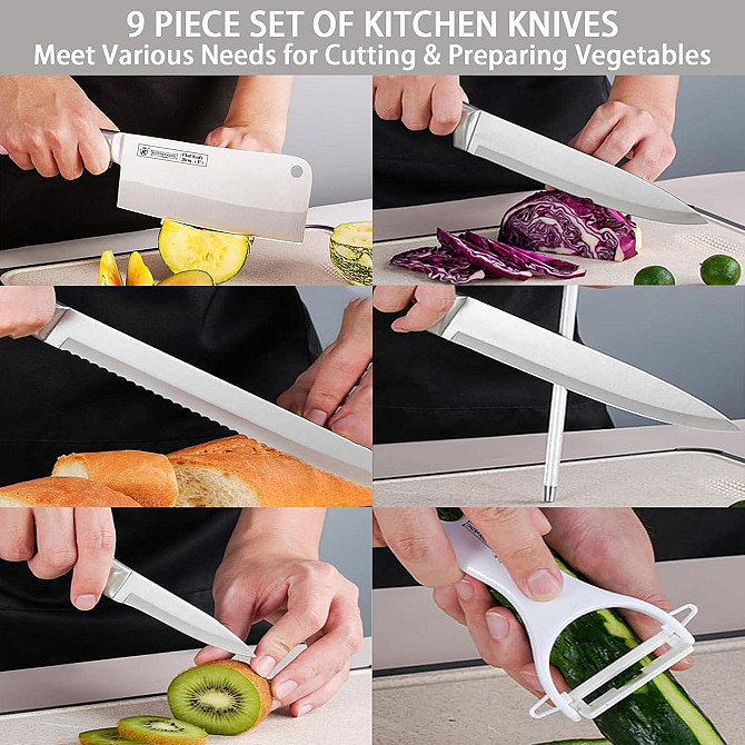 Набір ножів 9 в 1 на підставці Kitchen of King KK-010 Луцк - изображение 4