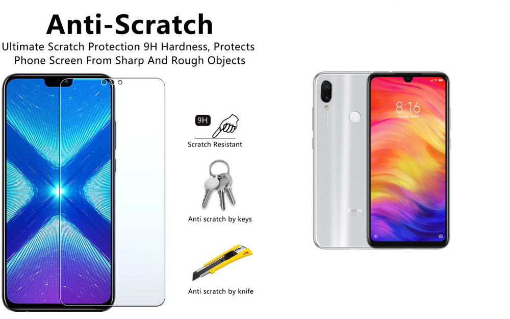 Защитное стекло NeoGlass для Xiaomi Redmi Note 7 – ультрапрозрачное и устойчивое Киев - изображение 1