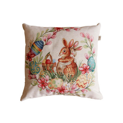 Наволочка Прованс гобеленовая декоративная Зайчатая в веночке Злагода 45х45 см (034254) Винница - изображение 1