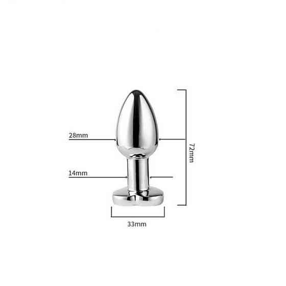 Сталева смарт анальна пробка, що світиться Magic Motion Equinox USB з Д/К  - 7,2*2,8 см — Анальні іграшки Вінниця