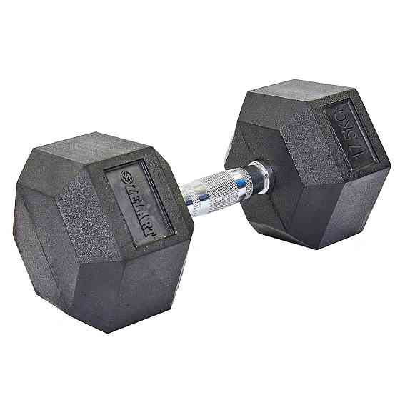 Гантель 17.5 кг цельная шестигранная гексагональная Zelart Киев