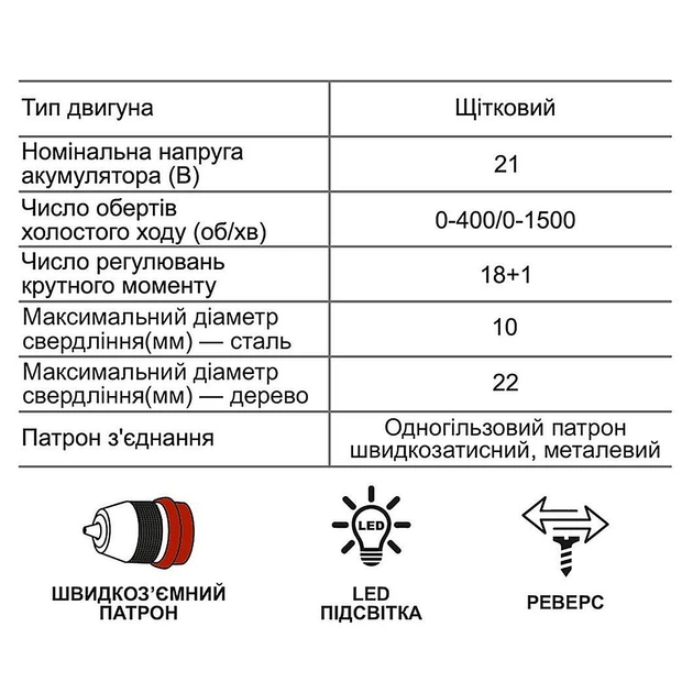 Аккумуляторный шуруповерт ZEGOR CDP-21Q DFR съемный патрон (акум 2шт-21V 2.0Ah и зарядка) Киев - изображение 10