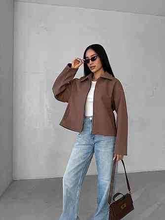 Женский теплый базовый оверсайз жакет на молнии из кашемира Мокко Одесса