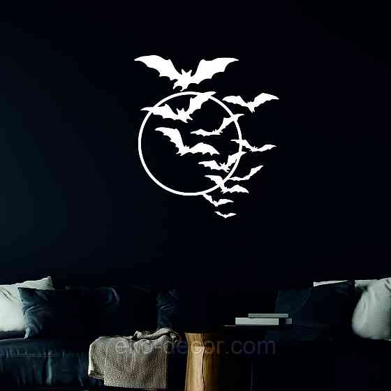 Декоративне настінне Панно «Кажани», Декор на стіну 50*44 см, Білий Київ