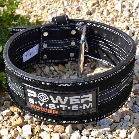 Пояс для пауерліфтингу Power System PS-3800  PowerLifting шкіряний Black/Grey Line M Кам'янське