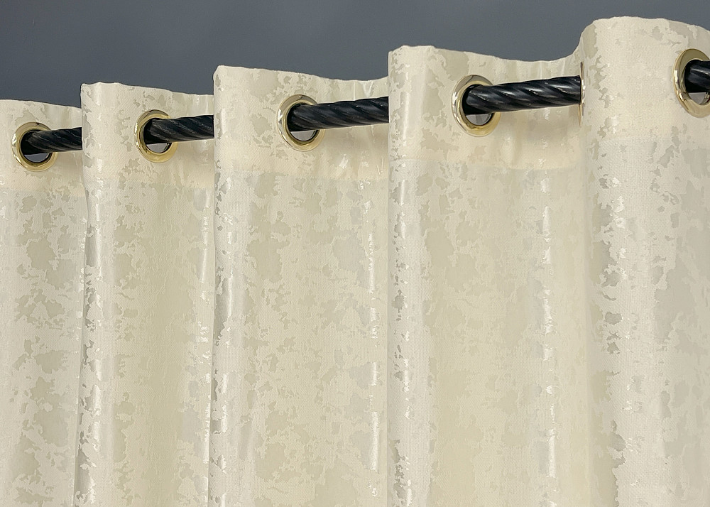 Комплект штор на люверсах VR-Textil Льон мармур Pavliani ХО № 1908ш Молочний 150х250 см 2 шт (37-0319) Київ - фото 6