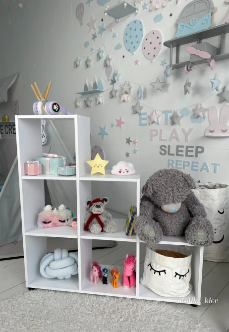 Дитячий стелаж Пірамідка полиця для книг та іграшок (Білий) Київ - фото 4