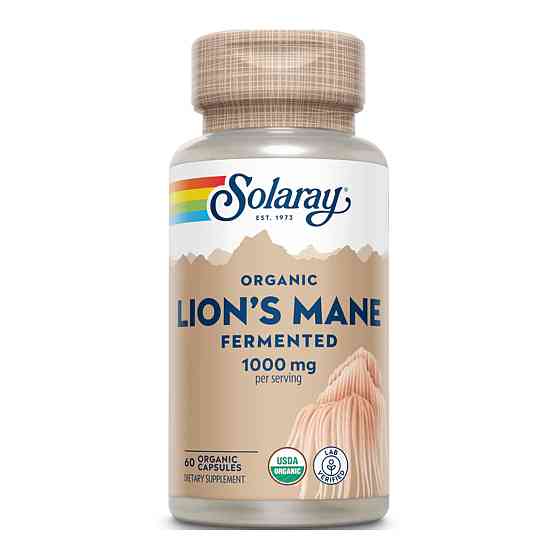 Ежовик гребенчатый ферментированный Solaray Organic Lion's Mane Fermented 1000mg 60 caps Киев