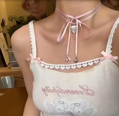 Чокер намисто рожевий Серце Київ - фото 1