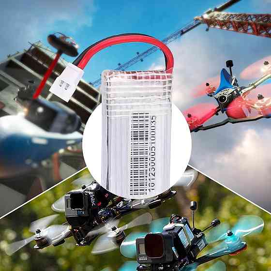 Акумулятор LiPo набір 6 шт 1S 3.7V 380mAh 25C, роз'єм Molex, для дронів Graupner Alpha 110, квадроко Київ