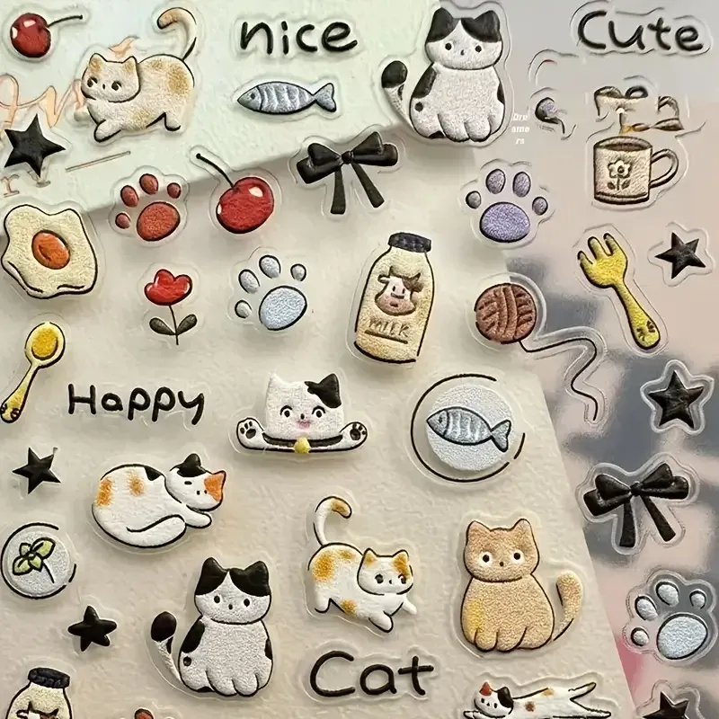 3D стикеры для ногтей с котиками – водостойкие самоклеящиеся наклейки Киев - изображение 7