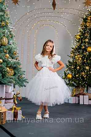 Святкова пишна біла сукня для дівчинки з глітером Кривий Ріг