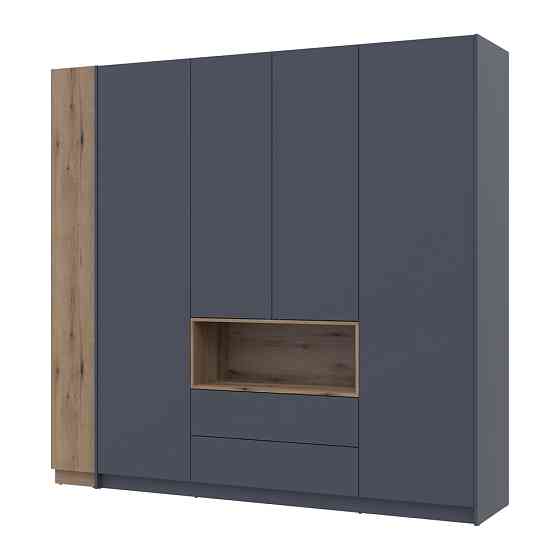 Шкаф для одежды с нишей и этажеркой Doros Дейл Графит/Дуб Эвок 4 ДСП 234х52х220 DRS-011738 (42005158) Львов