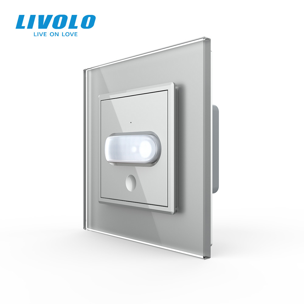 Датчик присутності та руху з автоматичним та ручним керуванням Livolo сірий скло (VL-C7FCU-2IP) Коломыя - изображение 1