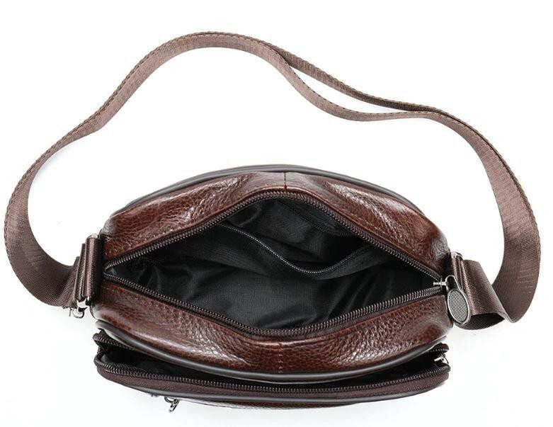Сумка мужская флотар кожаная Vintage 14988 Коричневая Киев - изображение 6