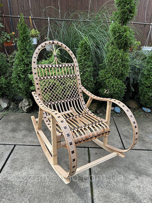 Кресло качалка плетеная кофейная  ротанг Киев - изображение 8