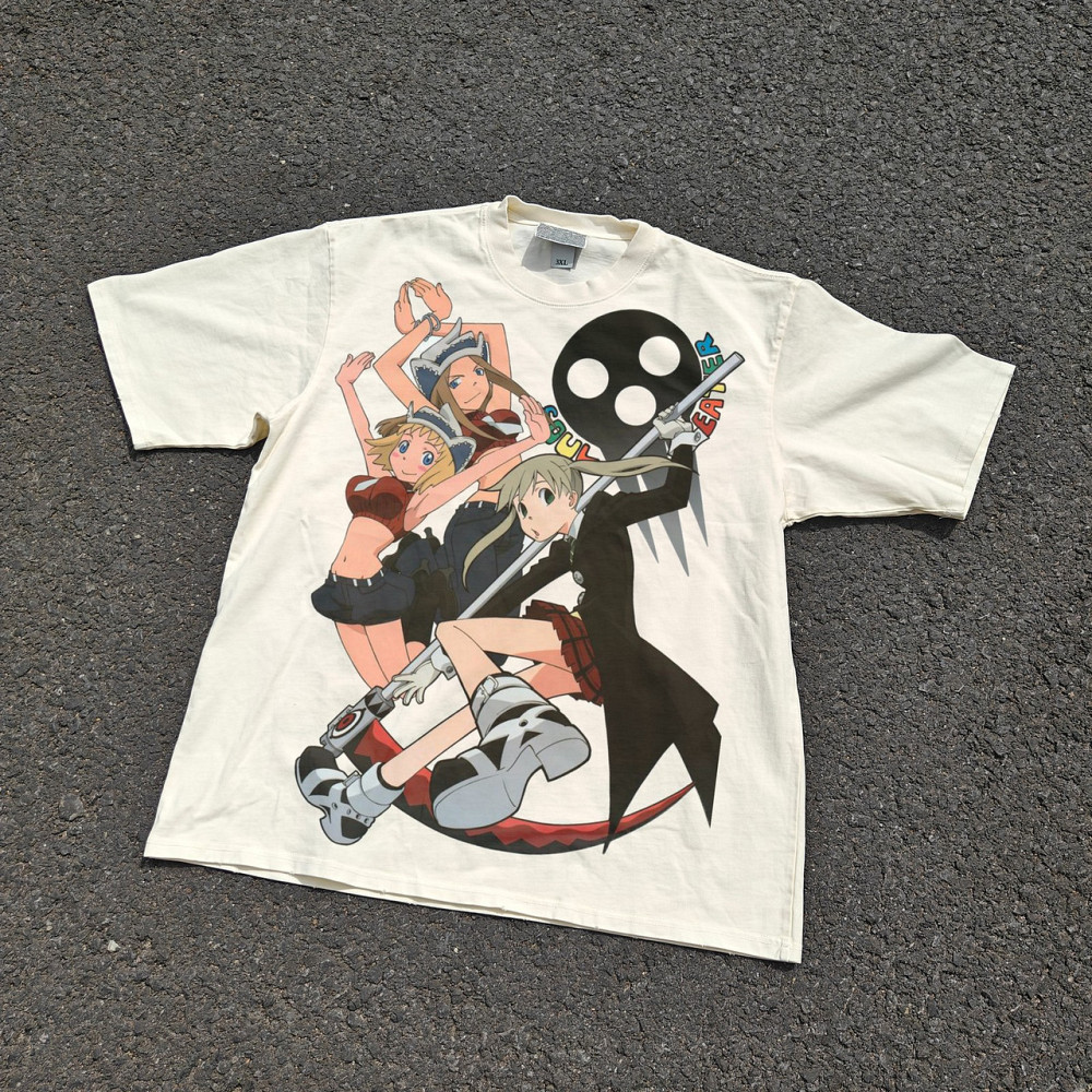 Футболка чоловіча з принтом аніме Аніме Соул Еатер Мака оверсайз (S/M/L) Черний Дніпро - фото 9