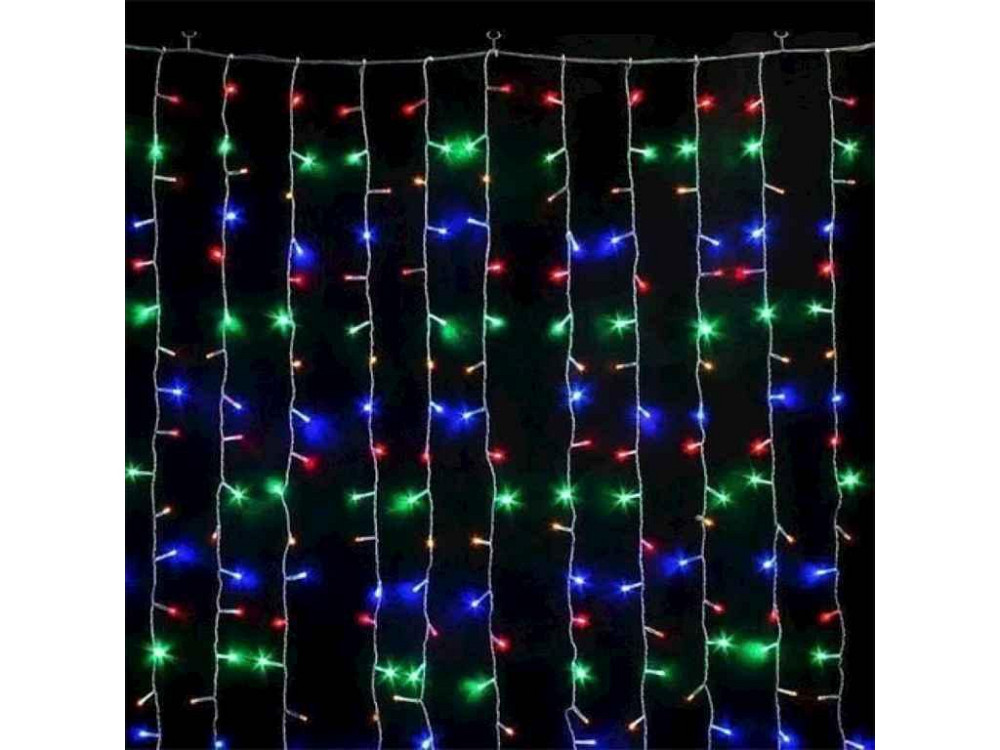 Гірлянда 240LED 3*2м водоспад (кольорове свічення) 9239233 ТМ Україна Київ - фото 1