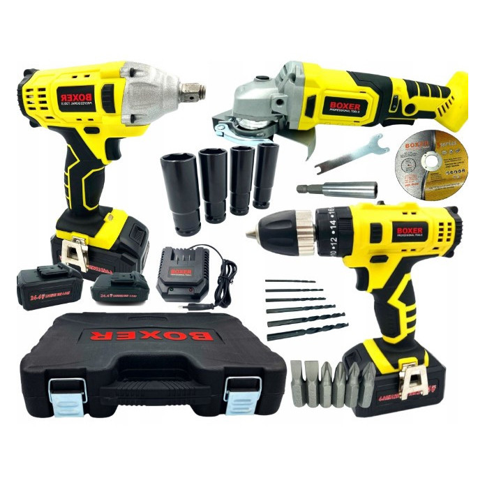 Набір гайковерт шуруповерт болгарка 24,4 В Boxer SR-028 набір акумуляторного інструменту PR-30 Івано-Франківськ - фото 2