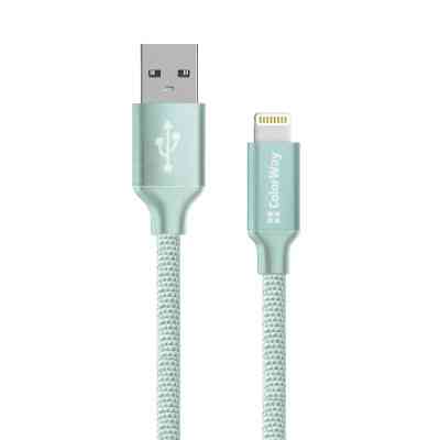 Дата кабель USB 2.0 AM to Lightning 2.0m mint ColorWay (CW-CBUL007-MT) Винница