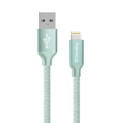 Дата кабель USB 2.0 AM to Lightning 2.0m mint ColorWay (CW-CBUL007-MT) Винница - изображение 1