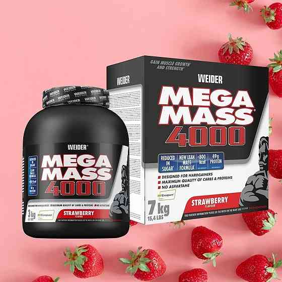 Гейнер Weider Mega Mass 4000 3,0 kg (Strawberry) Луцк