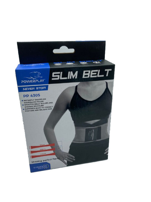 Пояс-корсет  для підтримки спини PowerPlay 4305 (110*24 см) Чорно-сірий Луцк - изображение 9