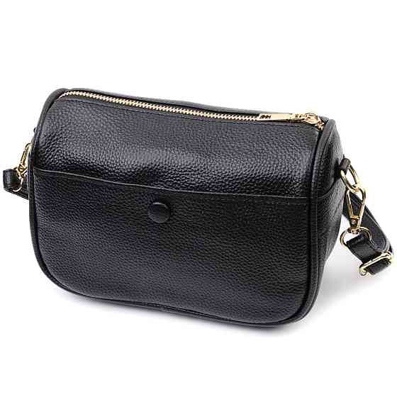 Сумка кросс-боди для женщин на каждый день из натуральной кожи Черная (Vintage) Киев