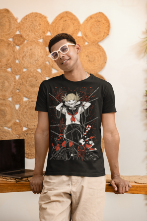 Футболка з аніме принтом Моя геройська академія оверсайз (S/M/L) Чорний AnimeJ0601 Дніпро