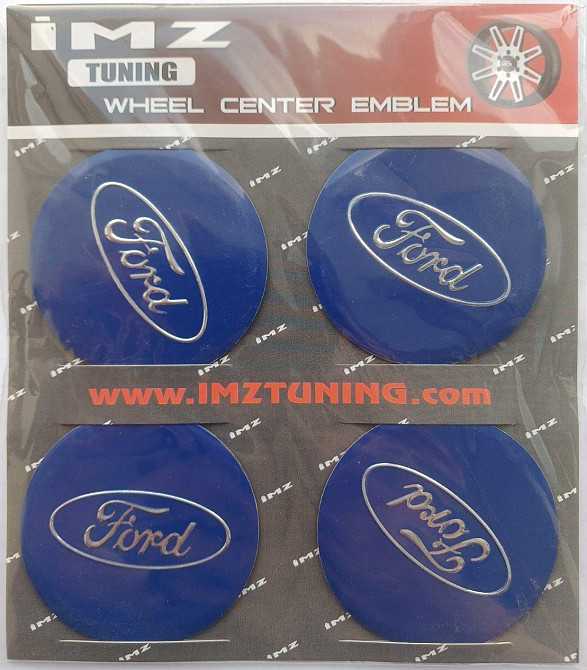 Наклейки на диски/ковпаки Ford 60мм 4шт синій Київ - фото 1