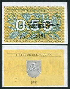 Литва/Lithuania 0,50 Talonas 1991 Pick 31b UNC Полтава - изображение 1