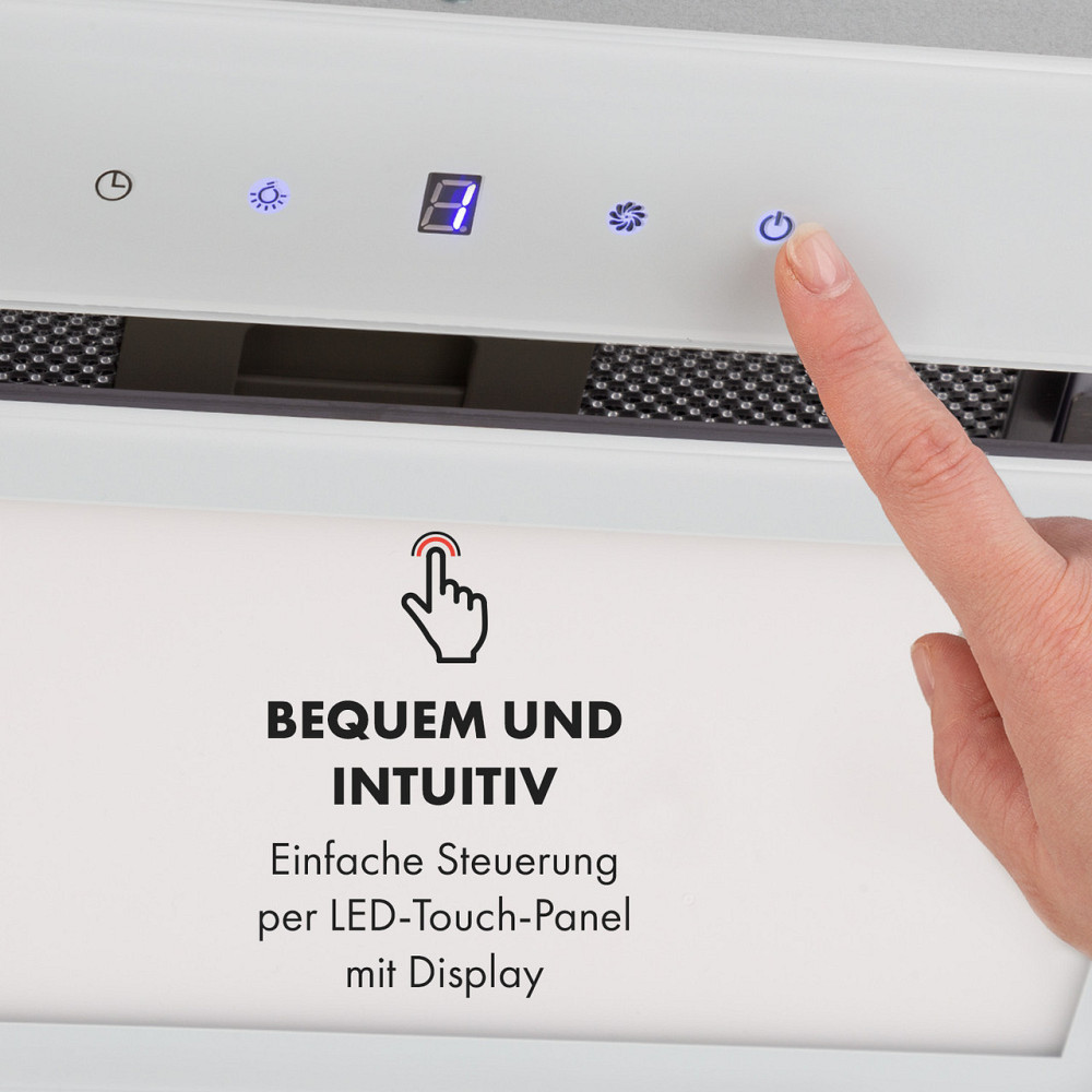 Вентиляторный модуль Hektor Brilliant Edition 52 см, 506 м³/ч, сенсорное стекло, белый (Германия, читать Ровно - изображение 4