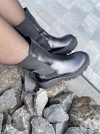 Черевики жіночі GREMMY чорні натуральна шкіра зима висота 20 см (607/1) Коломия