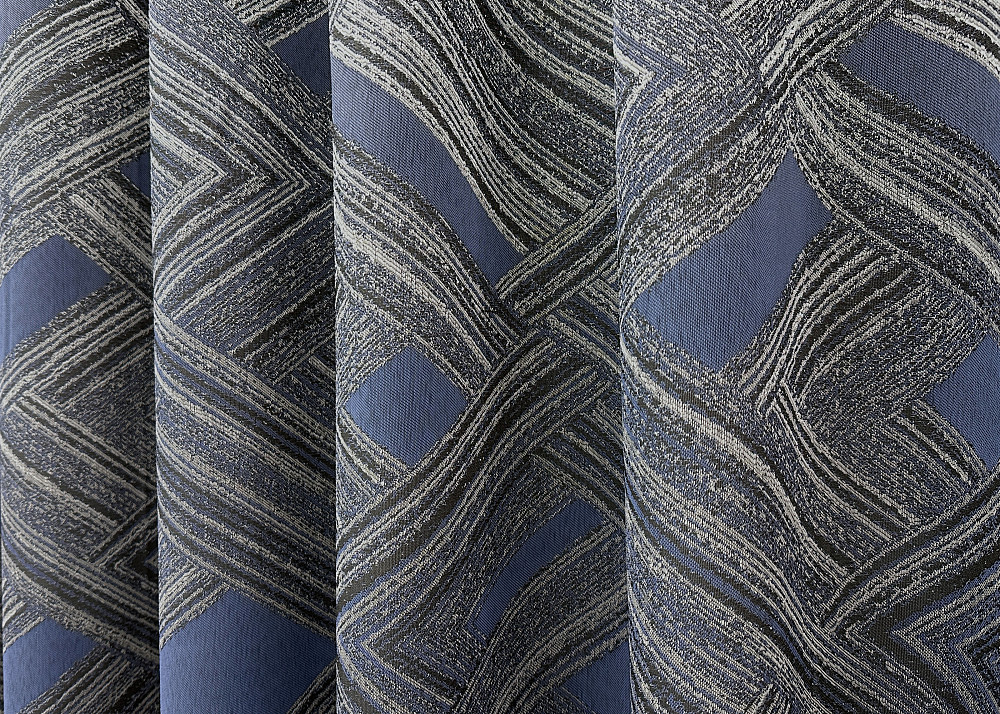 Комплект готовых штор VR-Textil Жаккард Mystery № 1627ш Серый с темно-синим 150х290 см 2 шт (33-0474) Киев - изображение 7