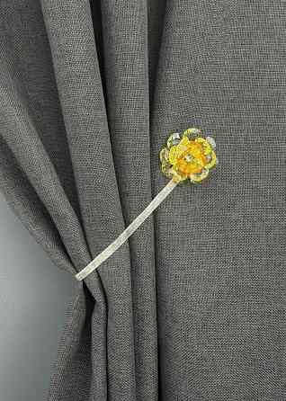 Магніти для штор і гардин Квітка набір 2 шт Жовтий (81-308) Київ