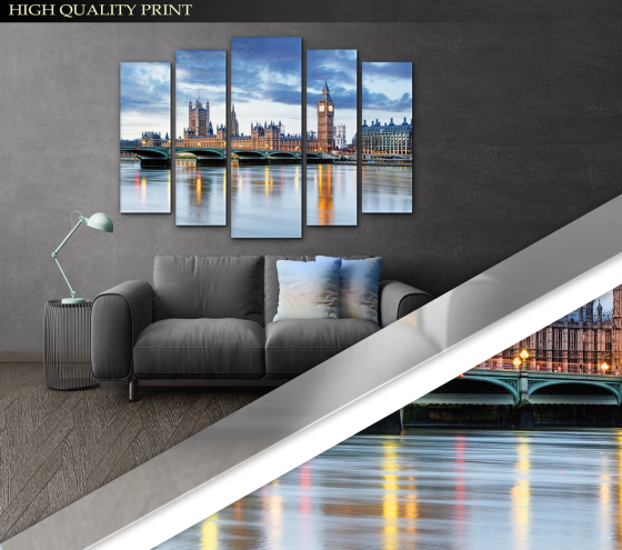 Модульна картина Лондон Міст Art-311_5 ( 80х118см ) Київ
