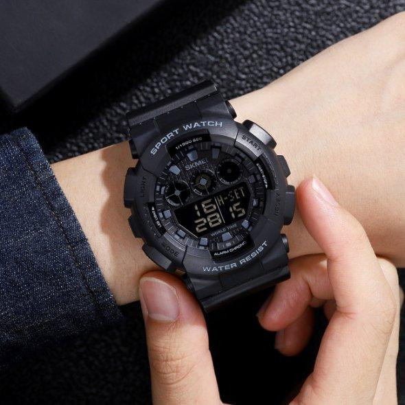 Тактические водостойкие кварцевые часы Skmei Stalker black Киев - изображение 5