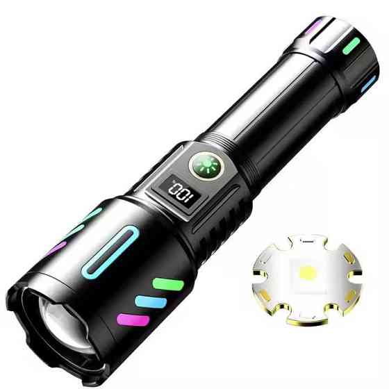 Ручной фонарик 1143-PM10-TG zoom LCD Type-C + PowerBank.(1x18650) 5 режимов Винница